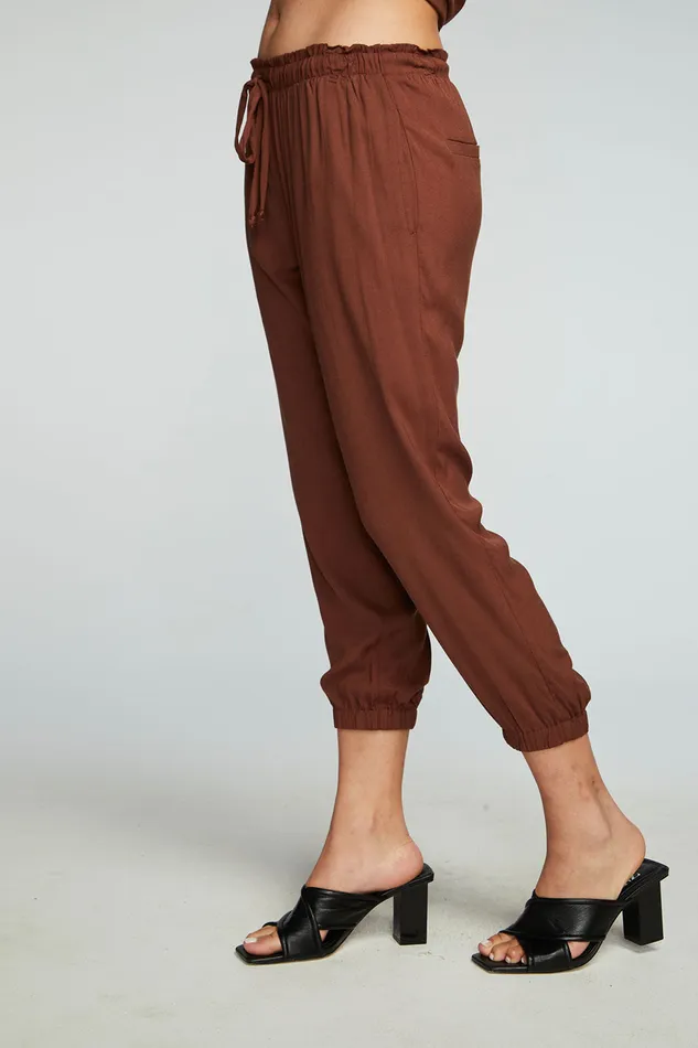 Bottoms Chaser Brand Womens Heirloom Wovens Cropped Paperbag Waist Pant