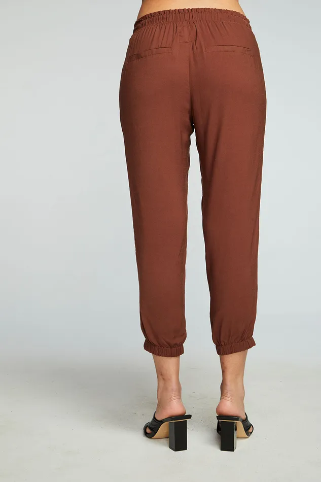Bottoms Chaser Brand Womens Heirloom Wovens Cropped Paperbag Waist Pant