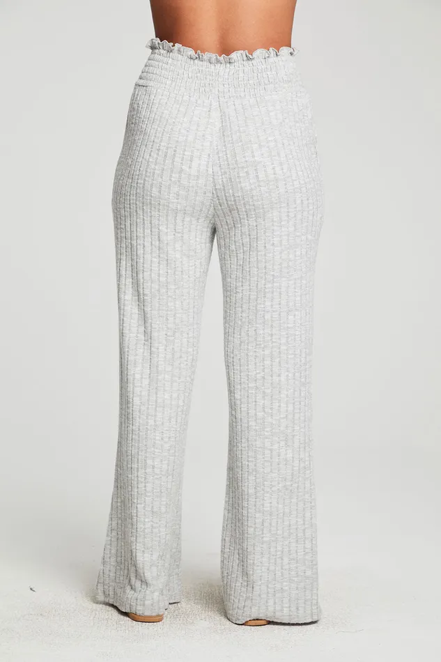 Bottoms Chaser Brand Womens Poor Boy Rib Smocked Waist Wide Leg Pant