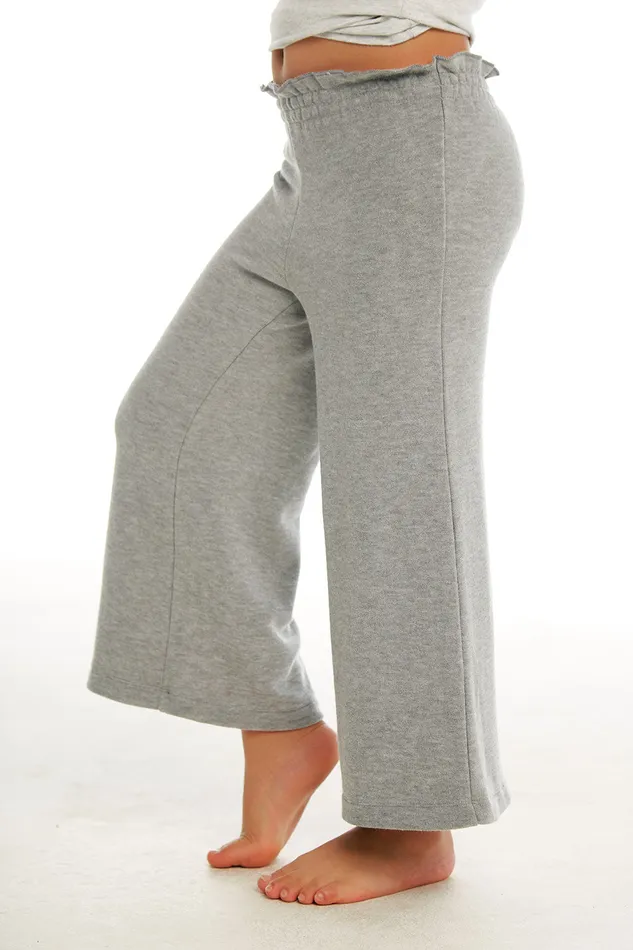 Bottoms Girls Cozy Knit Paperbag Waist Wide Leg Pant Chaser Brand
