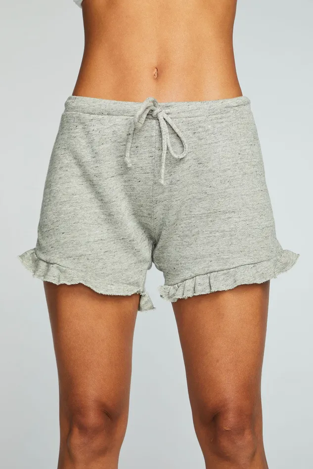 Bottoms Linen French Terry Raw Edge Ruffle Short 8211 Chaser Brand Womens