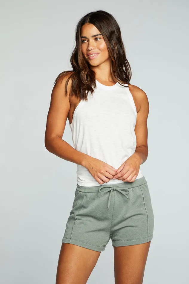 Bottoms Womens Chaser Brand Vintage Fleece Raw Edge Panel Shorts