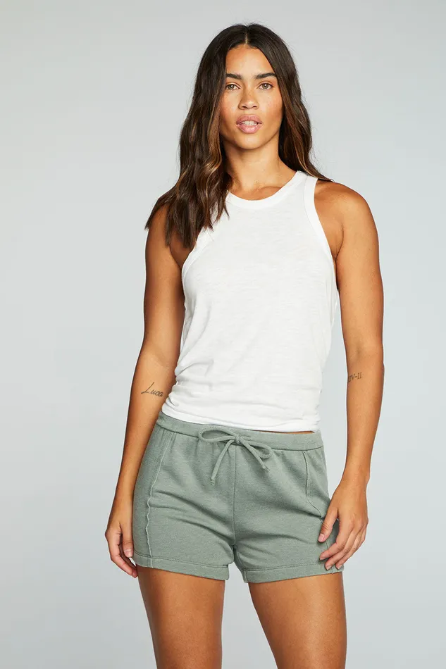 Bottoms Womens Chaser Brand Vintage Fleece Raw Edge Panel Shorts