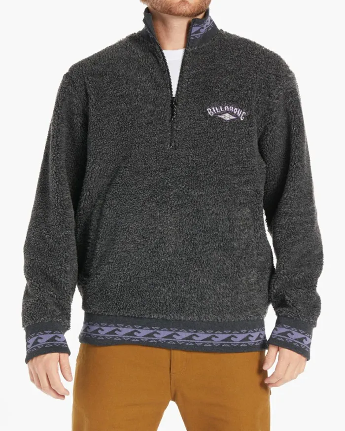 Boundary Bunyip MockNeck Sweatshirt Black Heather Men Billabong Hoodies and Fleece
