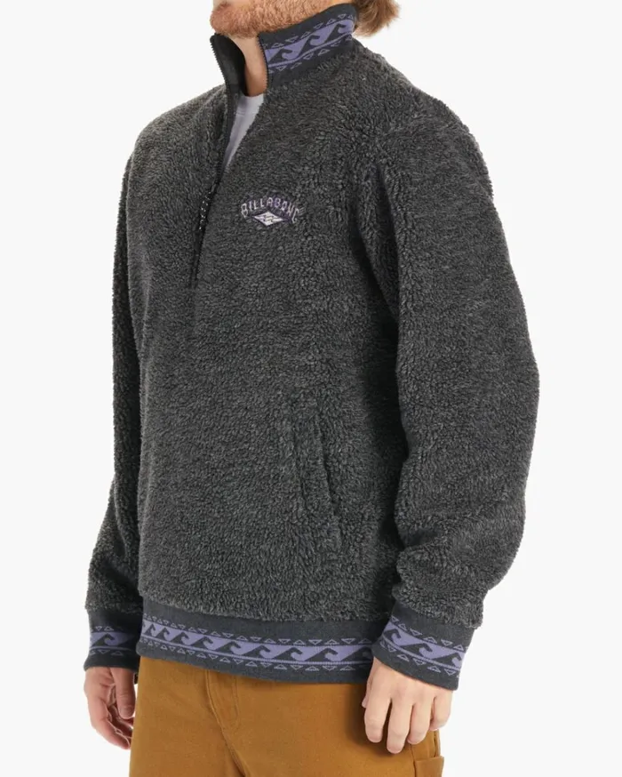 Boundary Bunyip MockNeck Sweatshirt Black Heather Men Billabong Hoodies and Fleece