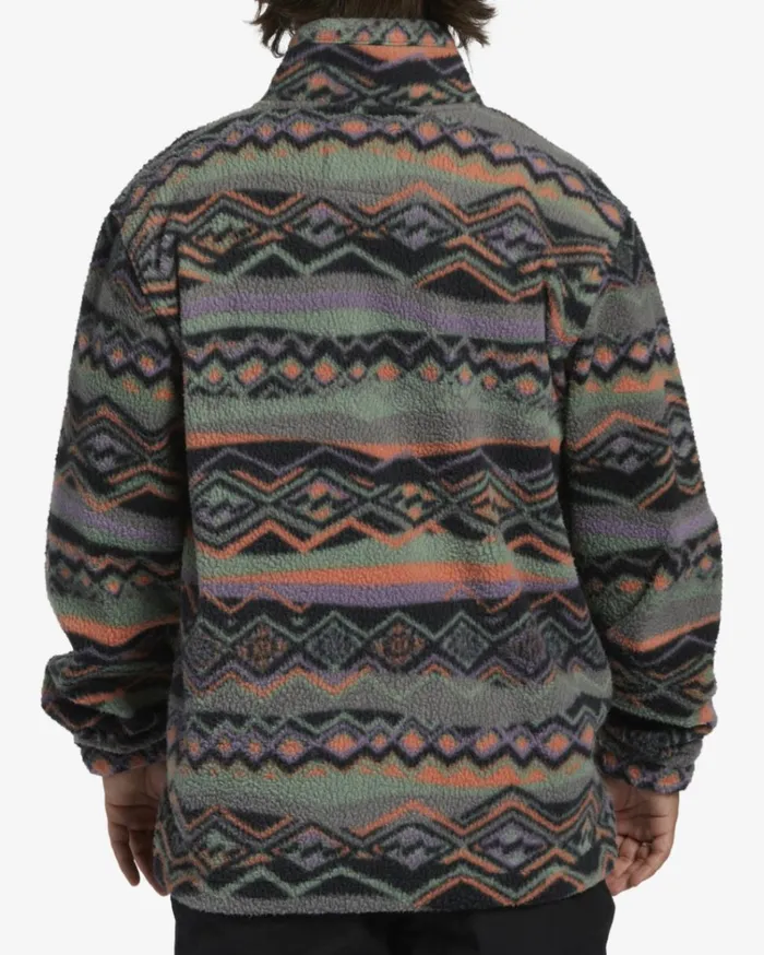 Boundary HalfZip Mock Neck Fleece Grey Violet Men Billabong Hoodies and Fleece