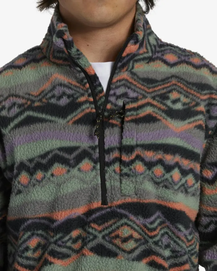 Boundary HalfZip Mock Neck Fleece Grey Violet Men Billabong Hoodies and Fleece