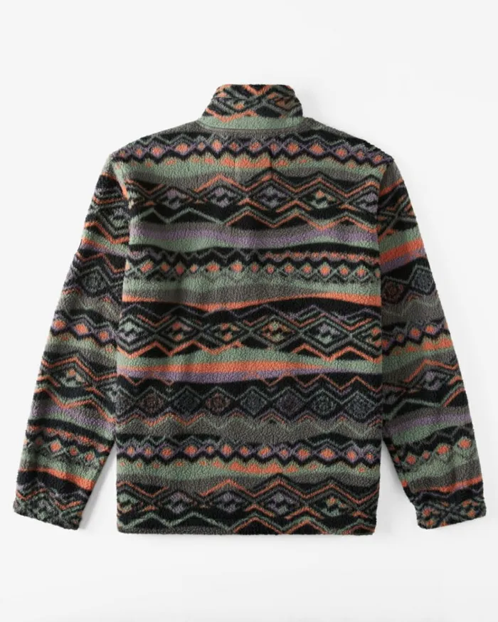 Boundary HalfZip Mock Neck Fleece Grey Violet Men Billabong Hoodies and Fleece