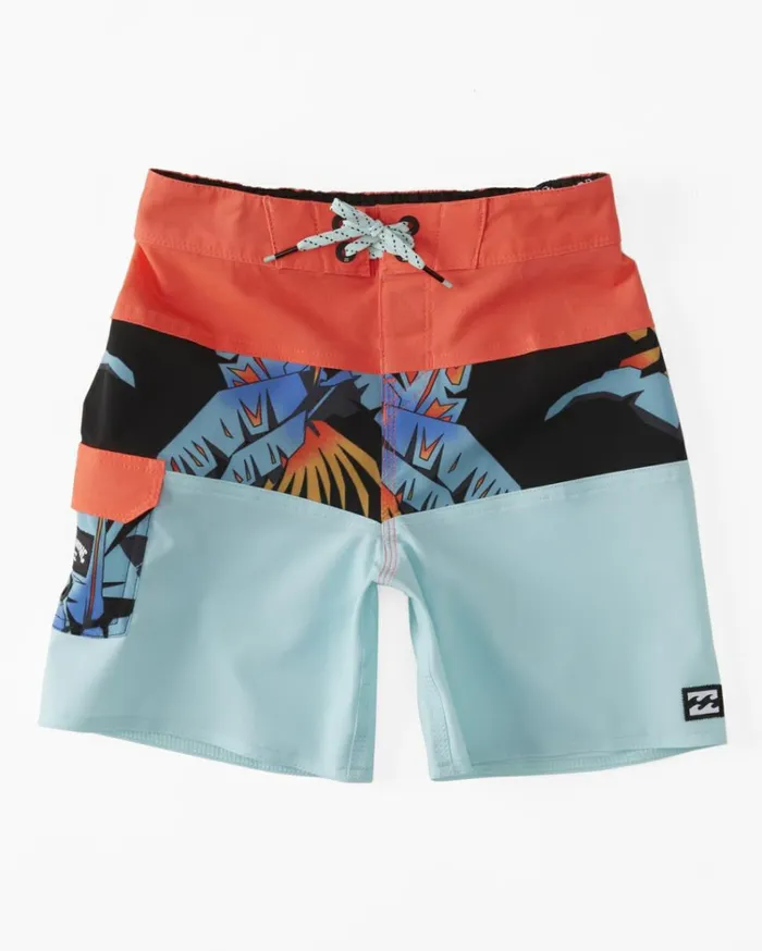Boy039s 27 Tribong Pro Boardshorts 13034 Costal Blue MenKids Billabong Side Pockets