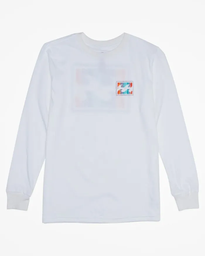 Boy039s Crayon Wave Long Sleeve TShirt White MenKids Billabong TShirts