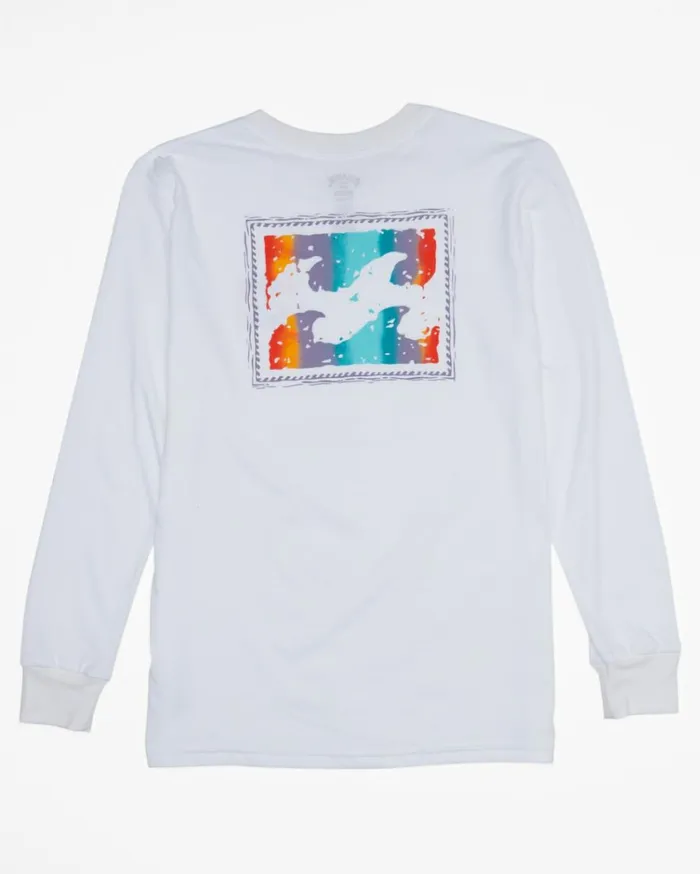 Boy039s Crayon Wave Long Sleeve TShirt White MenKids Billabong TShirts