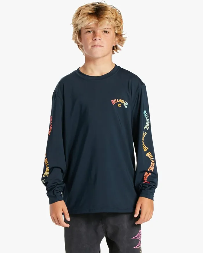 Boy039s Snaking Arches Long Sleeve UPF 50 Surf TShirt Navy Kids Billabong Boys039 Shorts Boy039s Snaking Arches Long Sleeve UPF 50 Surf TShirt Navy Kids Billabong Boys039 Shorts