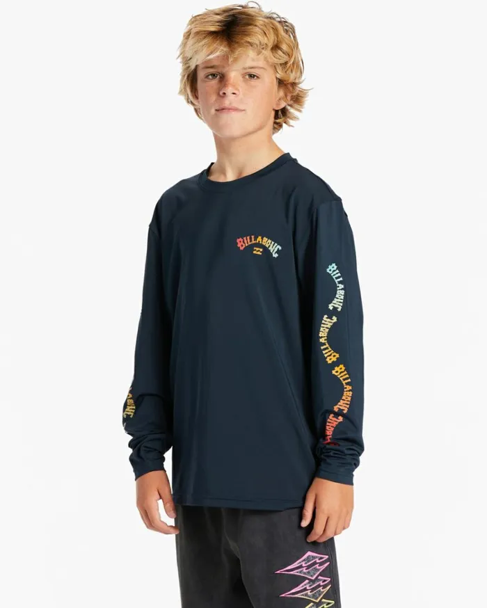 Boy039s Snaking Arches Long Sleeve UPF 50 Surf TShirt Navy Kids Billabong Boys039 Shorts