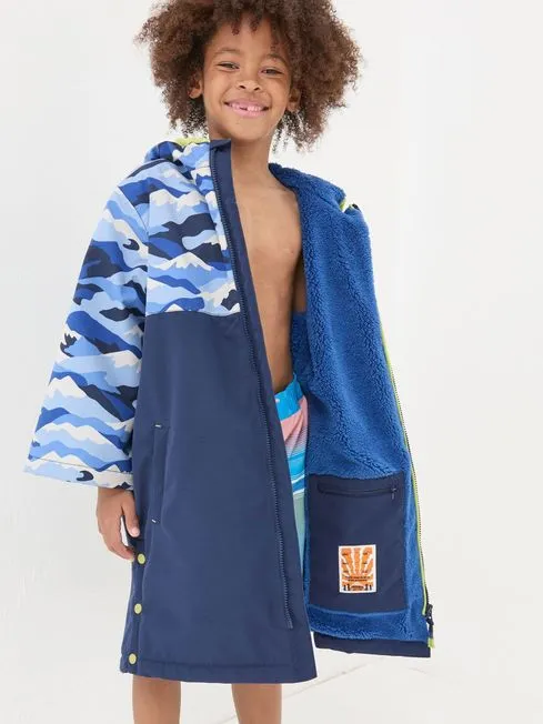 Boys Fatface Coats and Jackets Blue Waterproof Changing Robe