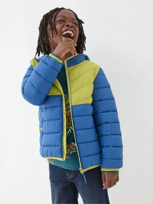 Boys Fatface Coats and Jackets Harry Cobalt Blue Hooded Padded Jacket