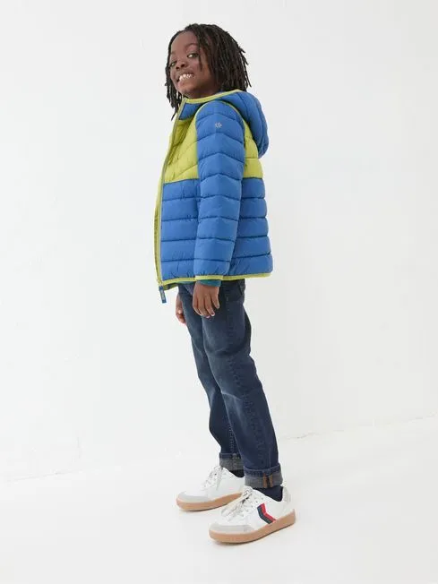 Boys Fatface Coats and Jackets Harry Cobalt Blue Hooded Padded Jacket