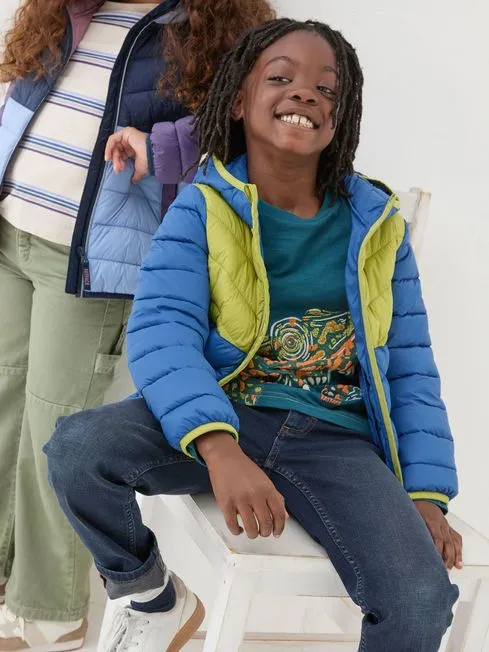Boys Fatface Coats and Jackets Harry Cobalt Blue Hooded Padded Jacket