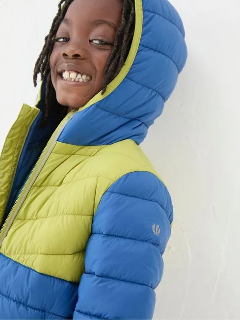 Boys Fatface Coats and Jackets Harry Cobalt Blue Hooded Padded Jacket