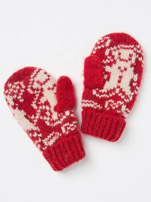 Boys Fatface Hats Gloves and Scarves Red Gingerbread Mittens Boys Fatface Hats Gloves and Scarves Red Gingerbread Mittens