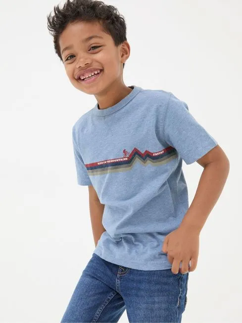 Boys Fatface TShirts and Polos Blue Bike Stripe TShirt