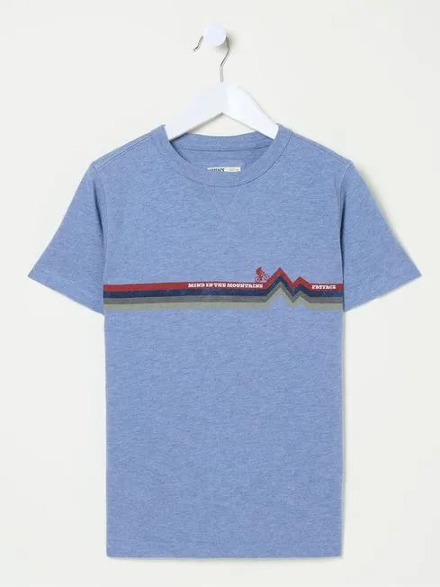 Boys Fatface TShirts and Polos Blue Bike Stripe TShirt