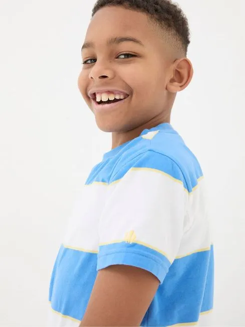 Boys Fatface TShirts and Polos WhiteBlue 100 Cotton Short Sleeve TShirts 3 Pack