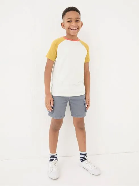 Boys Fatface TShirts and Polos WhiteBlue 100 Cotton Short Sleeve TShirts 3 Pack