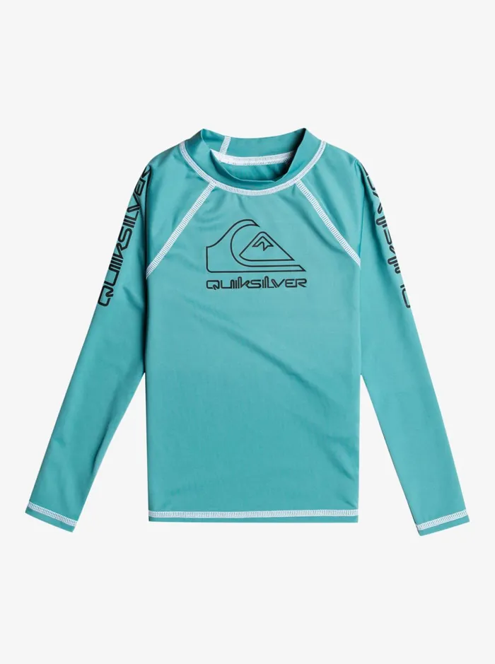 Boys Quiksilver Rashguards Boy039s 27 On Tour Long Sleeve UPF 50 Rashguard Brittany Blue Boys Quiksilver Rashguards Boy039s 27 On Tour Long Sleeve UPF 50 Rashguard Brittany Blue