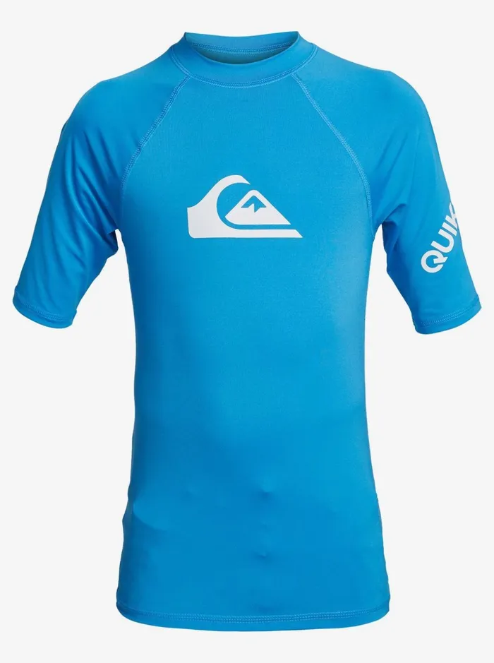 Boys Quiksilver Rashguards Boy039s 816 All Time Short Sleeve UPF 50 Rashguard Blithe