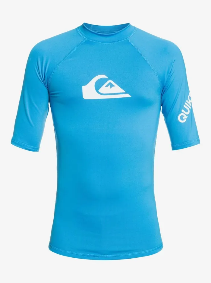 Boys Quiksilver Rashguards Boy039s 816 All Time Short Sleeve UPF 50 Rashguard Blithe Boys Quiksilver Rashguards Boy039s 816 All Time Short Sleeve UPF 50 Rashguard Blithe