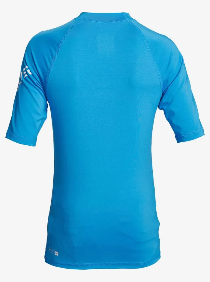 Boys Quiksilver Rashguards Boy039s 816 All Time Short Sleeve UPF 50 Rashguard Blithe Boys Quiksilver Rashguards Boy039s 816 All Time Short Sleeve UPF 50 Rashguard Blithe