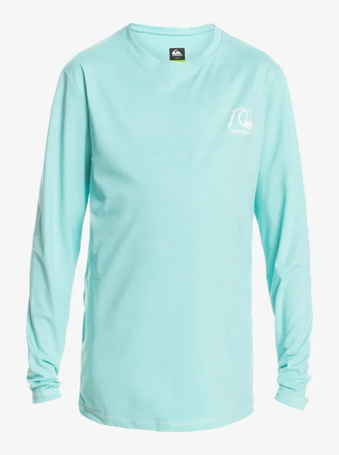Boys Quiksilver Rashguards Boy039s 816 Heritage Heather Long Sleeve UPF 50 Surf TShirt Angel Blue Heather Boys Quiksilver Rashguards Boy039s 816 Heritage Heather Long Sleeve UPF 50 Surf TShirt Angel Blue Heather