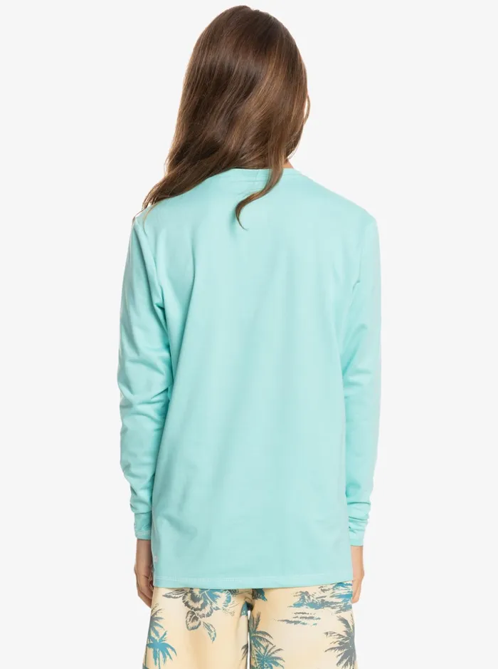 Boys Quiksilver Rashguards Boy039s 816 Heritage Heather Long Sleeve UPF 50 Surf TShirt Angel Blue Heather Boys Quiksilver Rashguards Boy039s 816 Heritage Heather Long Sleeve UPF 50 Surf TShirt Angel Blue Heather