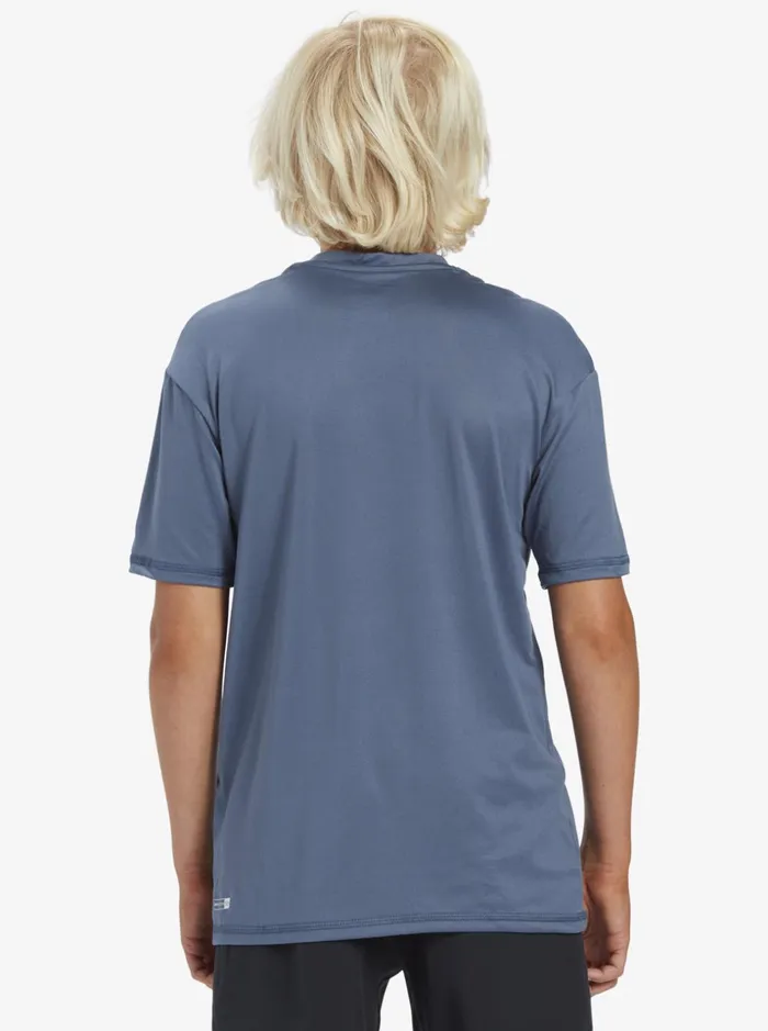 Boys Quiksilver Rashguards Boy039s 816 Solid Streak Short Sleeve UPF 50 Surf TShirt Bering Sea Boys Quiksilver Rashguards Boy039s 816 Solid Streak Short Sleeve UPF 50 Surf TShirt Bering Sea