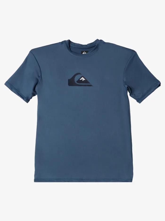 Boys Quiksilver Rashguards Boy039s 816 Solid Streak Short Sleeve UPF 50 Surf TShirt Bering Sea Boys Quiksilver Rashguards Boy039s 816 Solid Streak Short Sleeve UPF 50 Surf TShirt Bering Sea