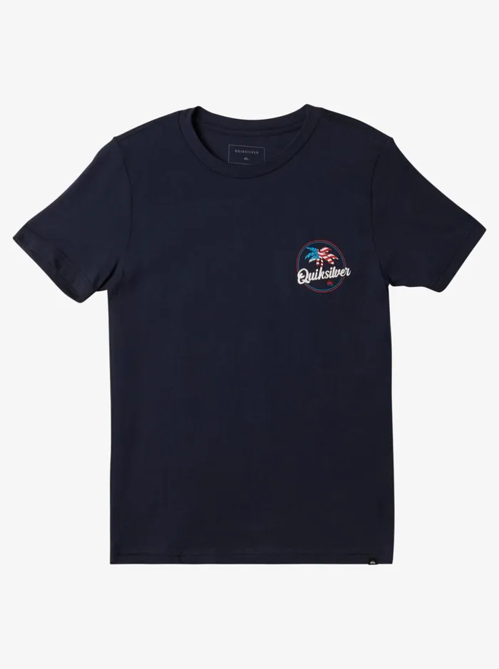 Boys Quiksilver Tees Boy039s 816 Palm Breezy TShirt Navy Blazer