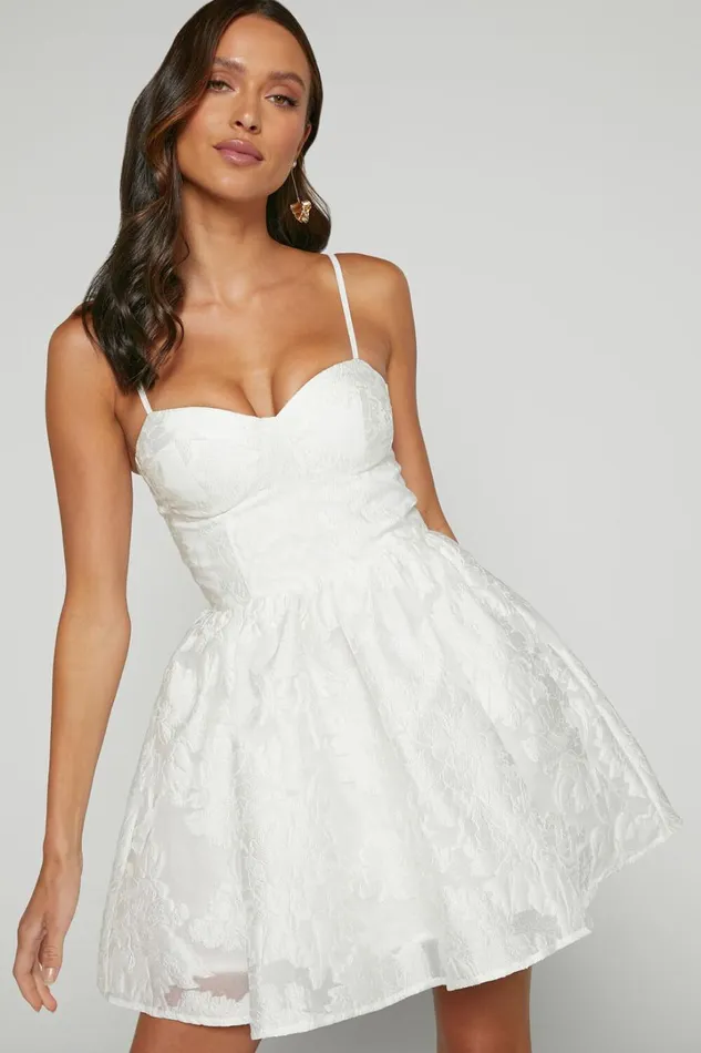 Brailey Mini Dress 8211 Sweetheart Bustier Dress In White Jacquard Women Showpo Curve Clothes Brailey Mini Dress 8211 Sweetheart Bustier Dress In White Jacquard Women Showpo Curve Clothes