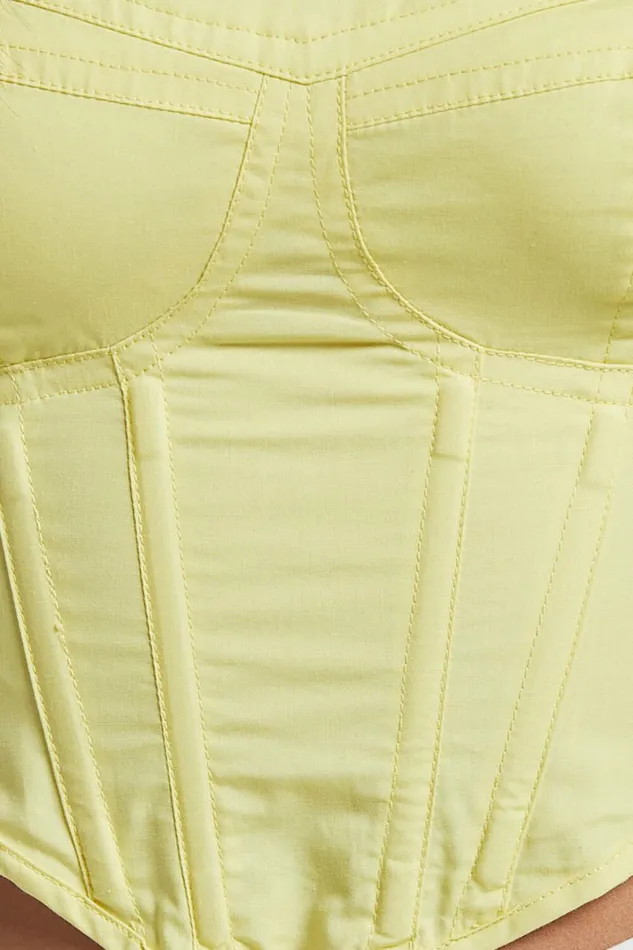 Braylen Top 8211 Sweetheart Flutter Sleeve Corset Top In Sun Yellow Women Showpo Tops