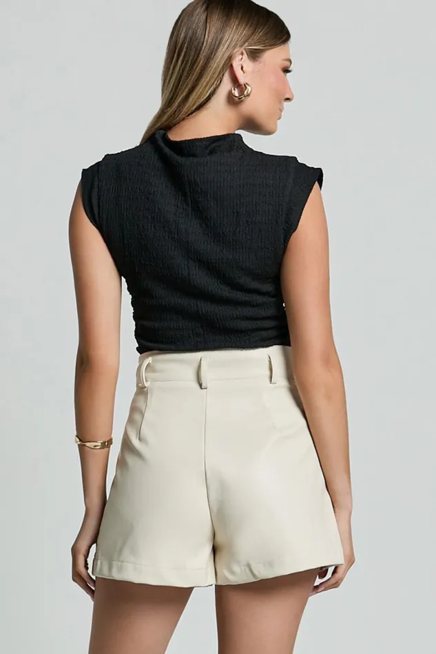 Brionne Top 8211 High Neck Cap Sleeve Top In Black Women Showpo Curve Clothes
