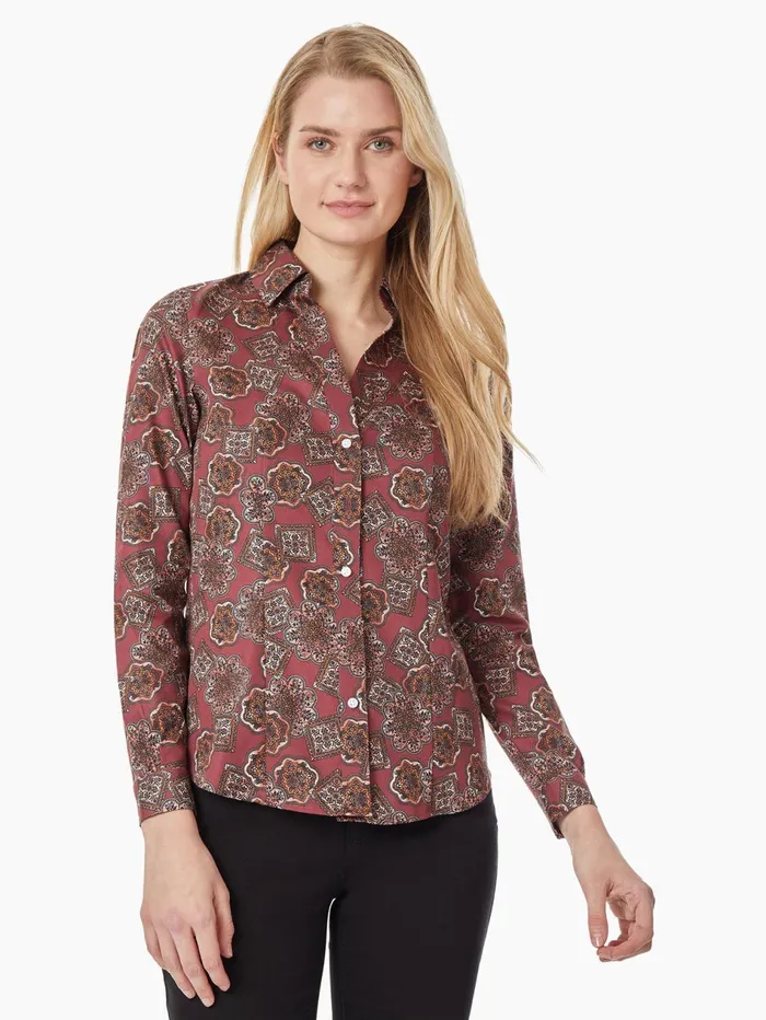 ButtonFront Cotton Shirt Women Jones New York Tops and Blouses