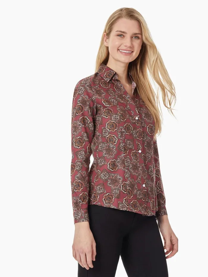ButtonFront Cotton Shirt Women Jones New York Tops and Blouses ButtonFront Cotton Shirt Women Jones New York Tops and Blouses