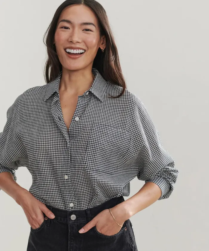 ButtonUps Women Jenni Kayne Shore Shirt Checkered Navy