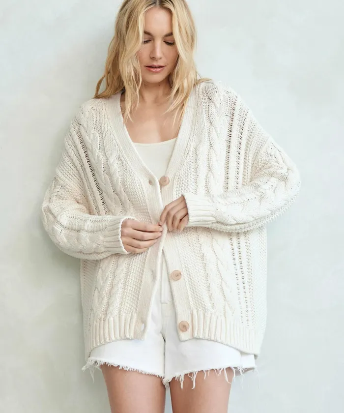 Cardigans Women Jenni Kayne Cable Cardigan Ivory