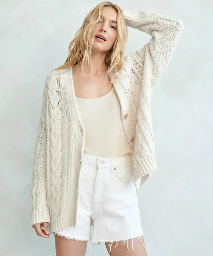 Cardigans Women Jenni Kayne Cable Cardigan Ivory