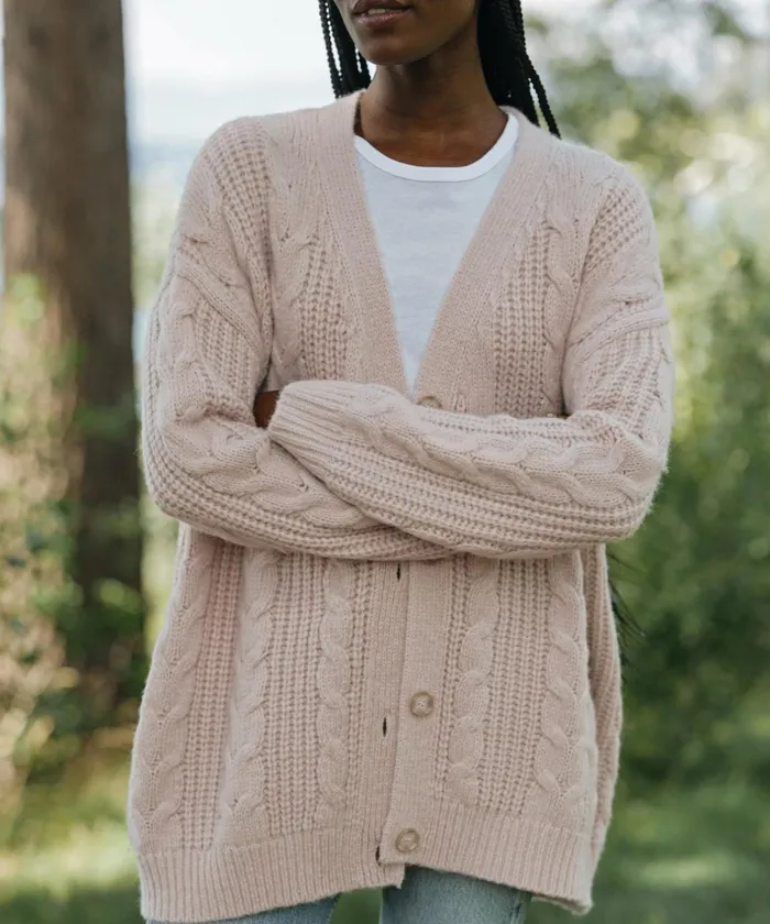 Cardigans Women Jenni Kayne Cable Cocoon Cardigan Blush