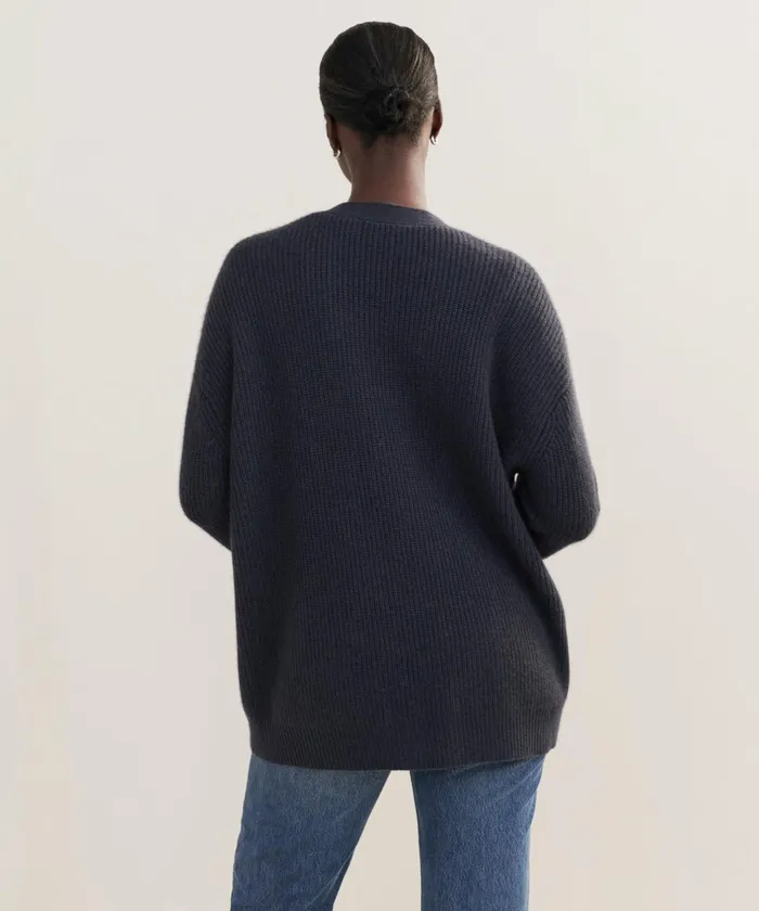 Cardigans Women Jenni Kayne Cashmere Cocoon Cardigan Heather Navy Heather Navy