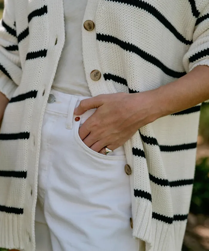 Cardigans Women Jenni Kayne Chloe Cardigan Ivorynavy Stripe