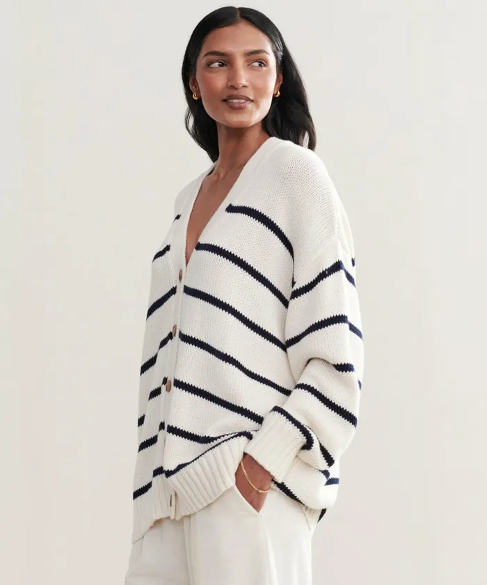 Cardigans Women Jenni Kayne Chloe Cardigan Ivorynavy Stripe