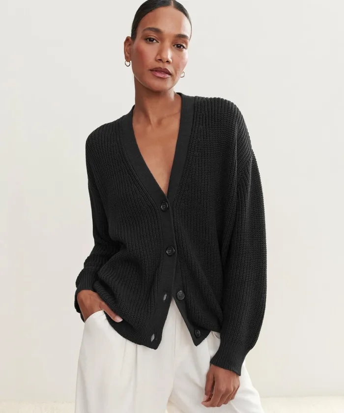 Cardigans Women Jenni Kayne Cotton Cocoon Cardigan Black