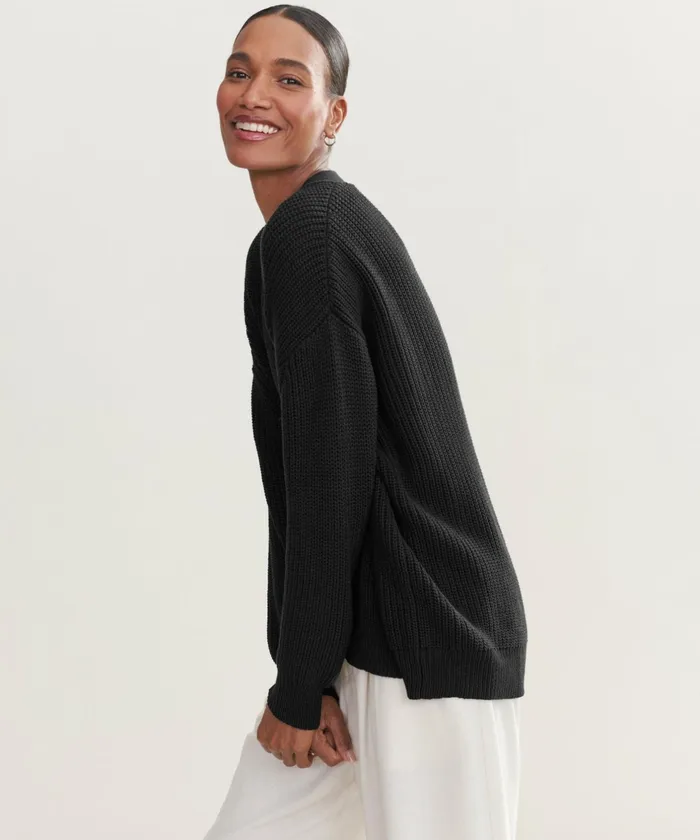 Cardigans Women Jenni Kayne Cotton Cocoon Cardigan Black